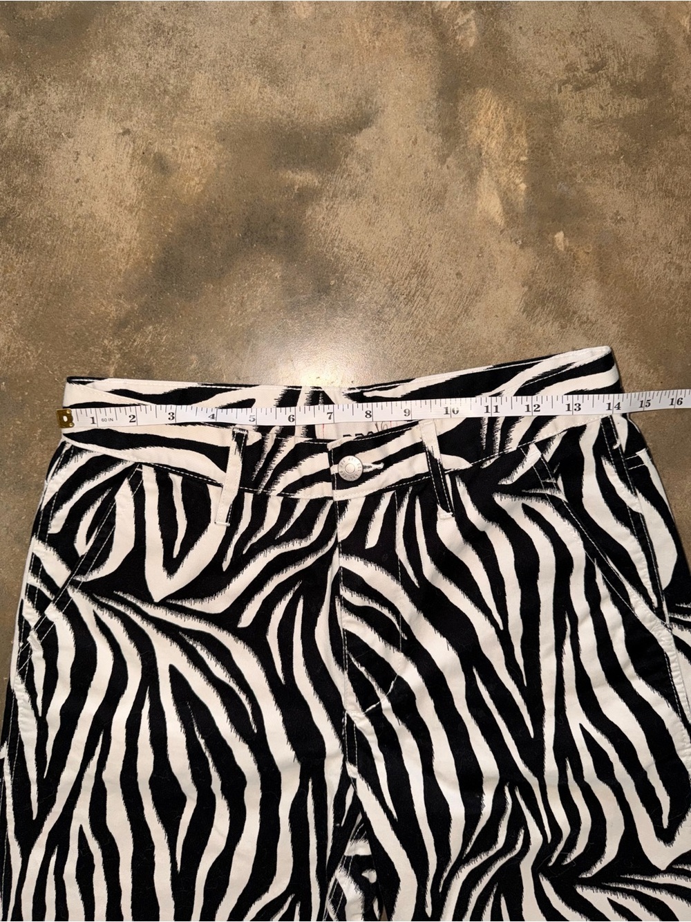 BDG Zebra Print Carpenter Utility Pants Wide Leg Black White 26 - Picture 5 of 13